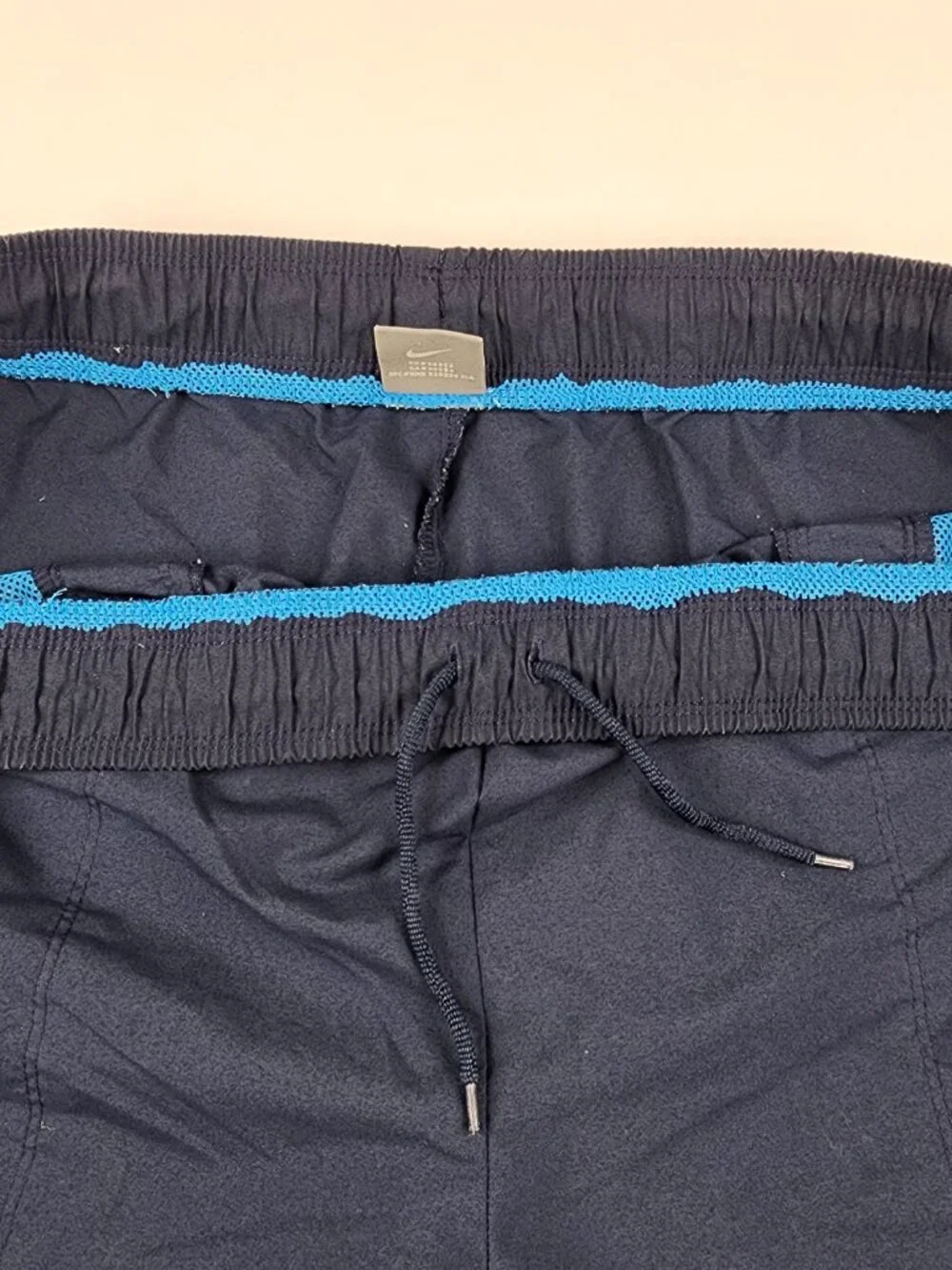 Nike Mens XXL Blue Swim Trunks Shorts Pockets Athletic Drawstring Stretch